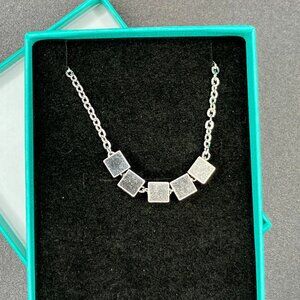 Stainless Steel SQUARE Cube Necklace Waterproof Brand New 18 or 20 inches long